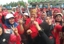 Kampanye Perdana, Pasangan Dawam Raharjo-Ketut Erawan Disambut Masyarakat Kecamatan Pasir Sakti